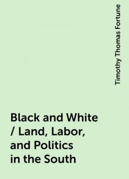 Black and White / Land, Labor, and Politics in the South, Timothy Thomas Fortune