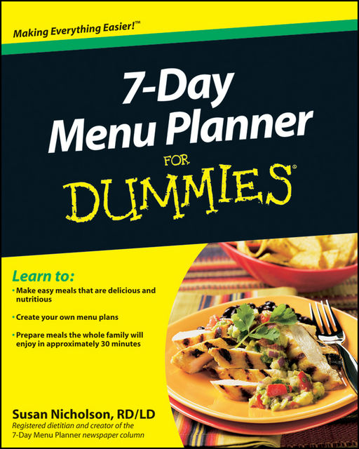 7-Day Menu Planner For Dummies, Susan Nicholson