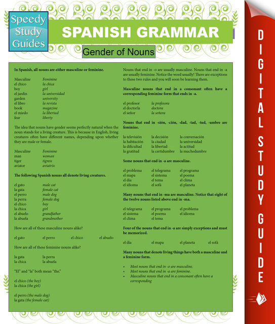 Spanish Grammar (Speedy Study Guides), Speedy Publishing