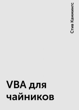VBA для чайников, Стив Каммингс