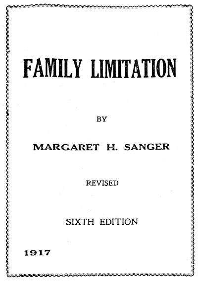Family Limitation, Margaret Sanger
