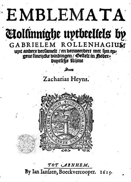 Emblemata. Vol-sinnighe uytbeelsels, Zacharias Heyns