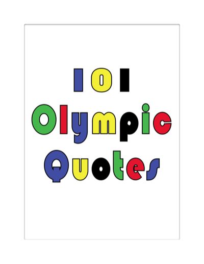 101 Olympic Quotes, Crombie Jardine