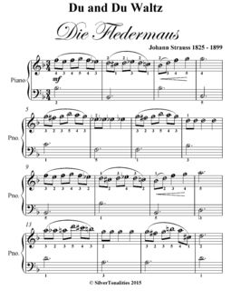 Du and Du Waltz Easiest Piano Sheet Music, Johann Strauss