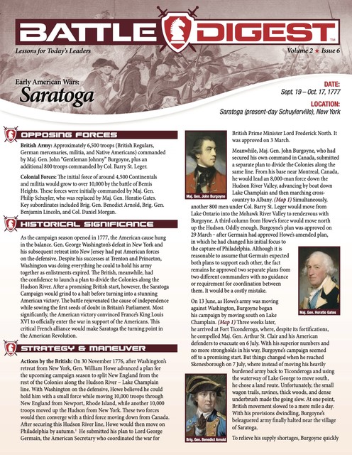 Battle Digest: Saratoga, Christopher J. Petty