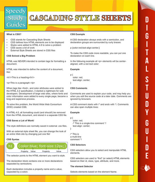 Cascading Style Sheets (Speedy Study Guides), Speedy Publishing