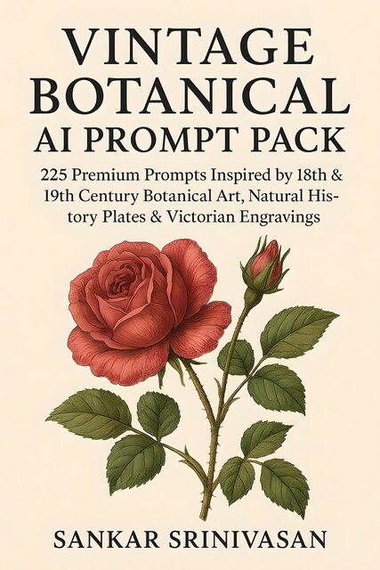 Vintage Botanical AI Prompt Pack, Sankar Srinivasan