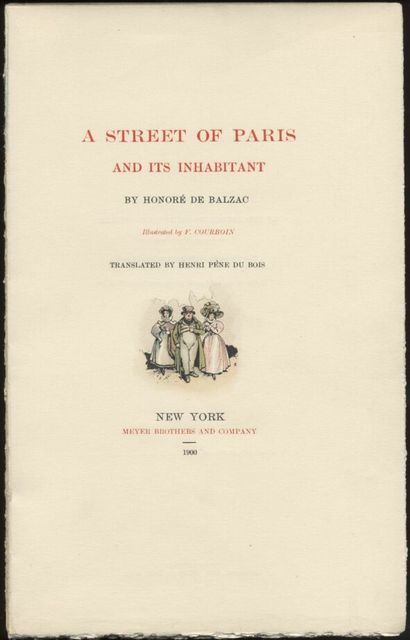 A Street of Paris and Its Inhabitant, Honoré de Balzac