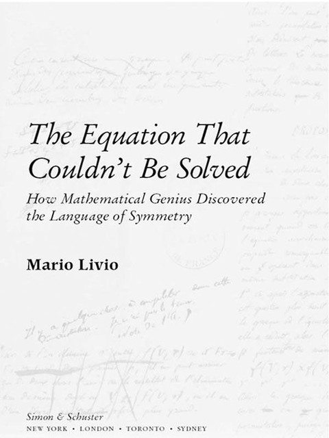 The Equation That Couldn't Be Solved: How Mathematical Genius Discovered the Language of Symmetry, Mario Livio