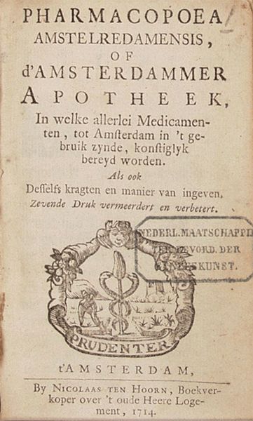 Pharmacopoea Amstelredamensis, of d'Amsterdammer apotheek, anoniem