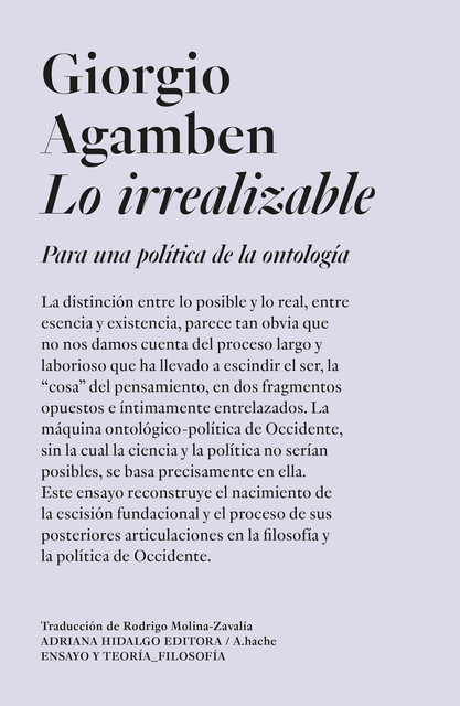 Lo irrealizable, Giorgio Agamben