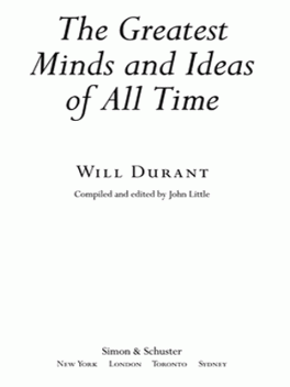 The Greatest Minds and Ideas of All Time, Will Durant