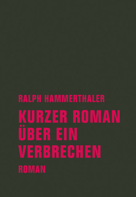 Kurzer Roman über ein Verbrechen, Ralph Hammerthaler