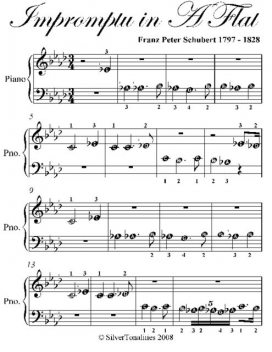 Impromptu In Aflat Beginner Piano Sheet Music, Franz Schubert