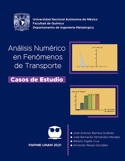 Análisis numérico en fenómenos de transporte. Casos de estudio, Alberto Ingalls Cruz, José Antonio Barrera Godínez, José Bernardo Hernández Morales