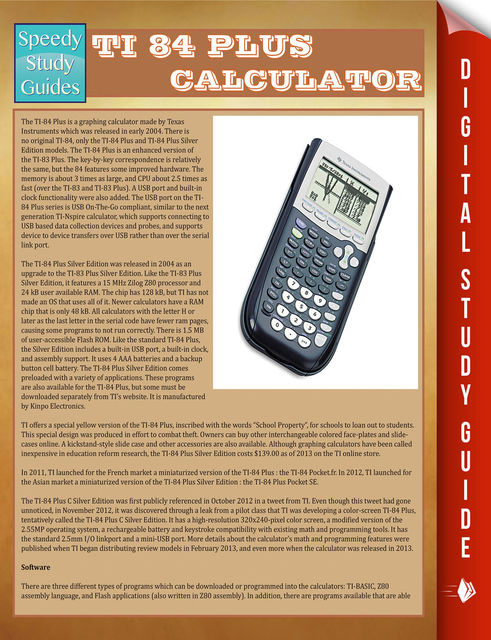 Ti 84 Plus Calculator, Speedy Publishing