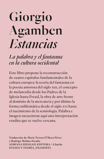 Estancias, Giorgio Agamben