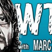 “Podcast: WTF with Marc Maron Podcast” – a bookshelf, Marc Maron